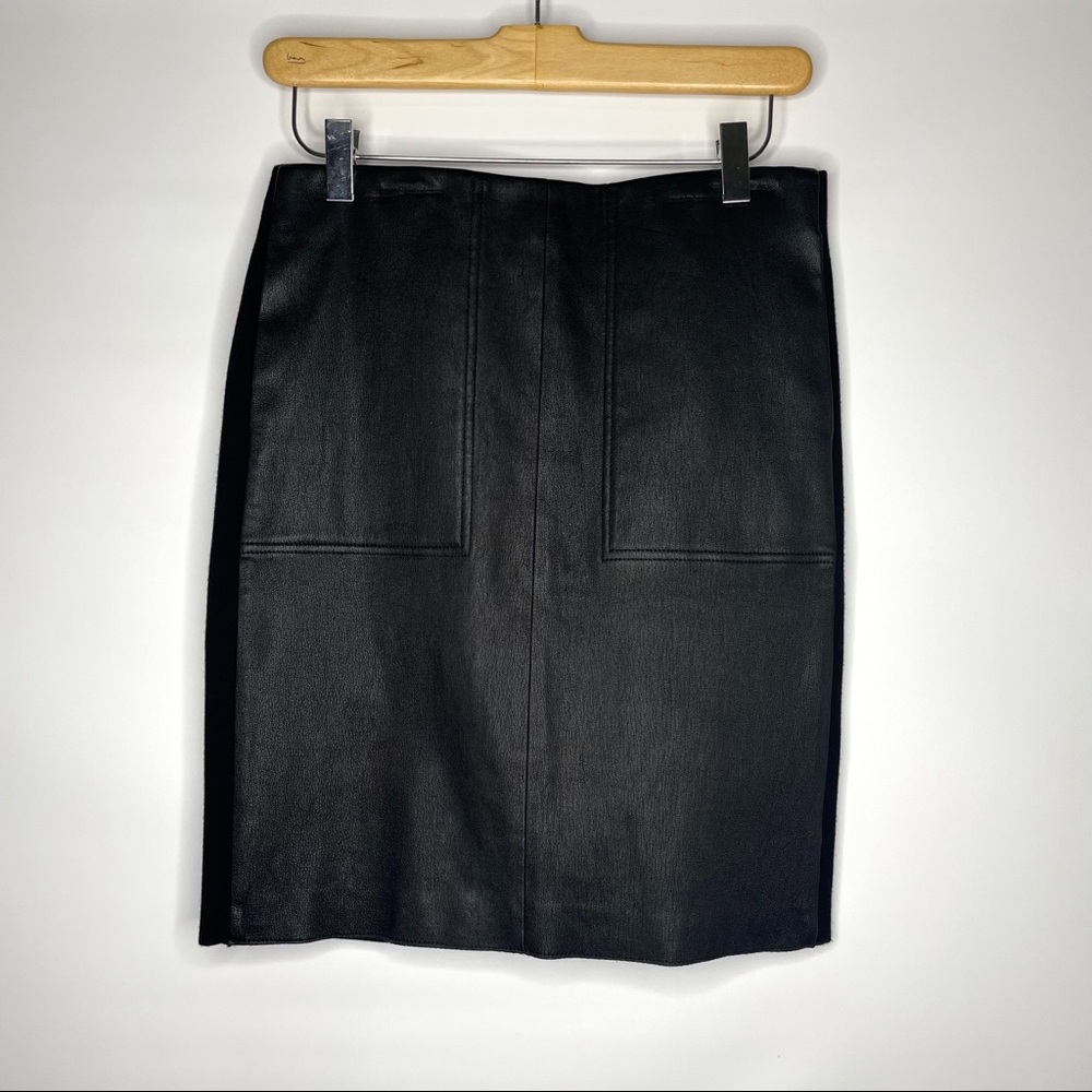 Vince Leather Front Skirt with Pockets Medium NWT